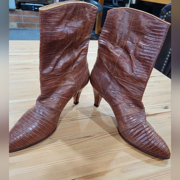 Vintage Ferraro Lizard Leather Boots - Picture 4 of 8